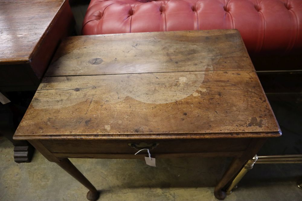 A George III mahogany pad foot side table, width 76cm depth 50cm height 71cm